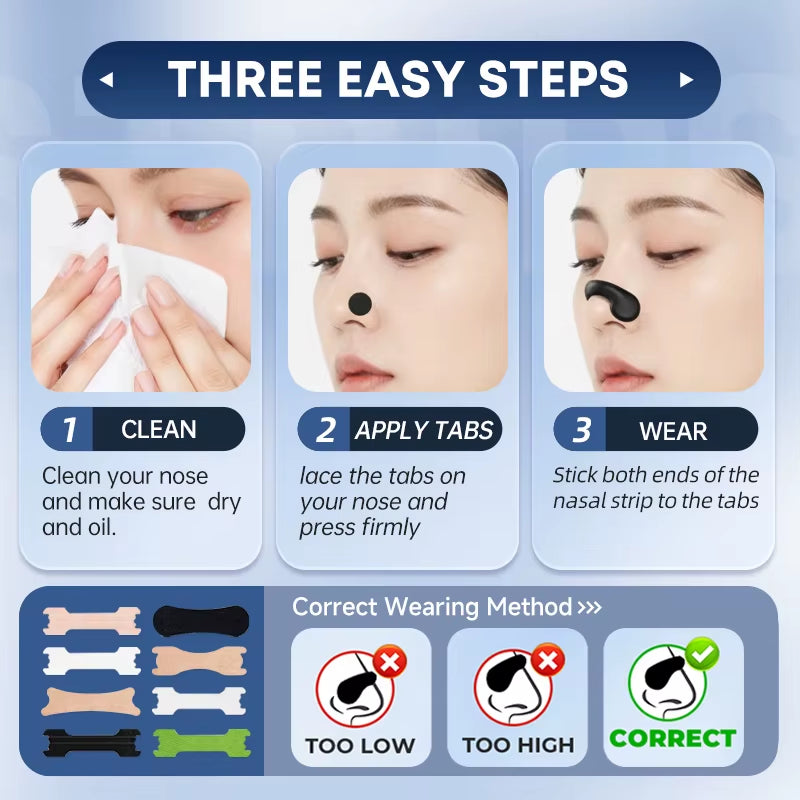 Magnetic Nasal Dilator Strips, Adjustable Hook & Loop Anti-Snore Device, Custom Breathing Aid Kit for Better Sleep