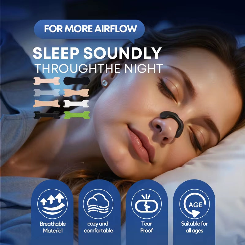 Magnetic Nasal Dilator Strips, Adjustable Hook & Loop Anti-Snore Device, Custom Breathing Aid Kit for Better Sleep