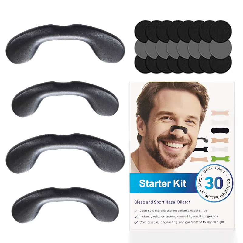 Magnetic Nasal Dilator Strips, Adjustable Hook & Loop Anti-Snore Device, Custom Breathing Aid Kit for Better Sleep