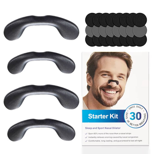 Magnetic Nasal Dilator Strips, Adjustable Hook & Loop Anti-Snore Device, Custom Breathing Aid Kit for Better Sleep